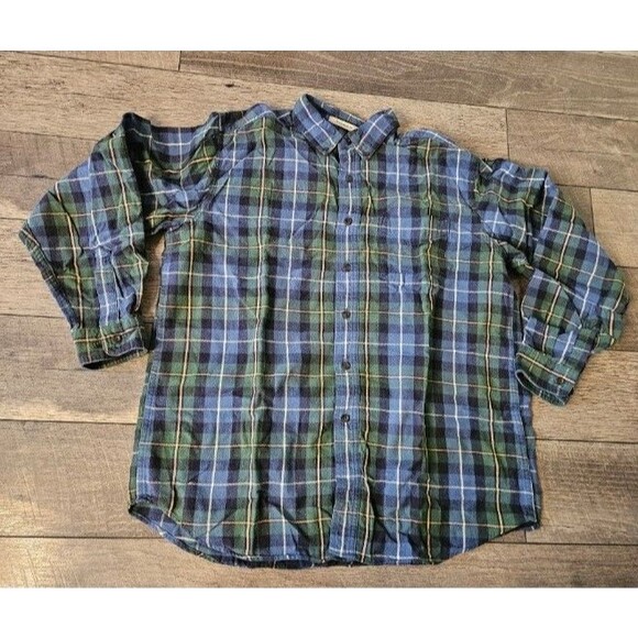 L.L. Bean Flannel Vintage Plaid Scotch Shirt Large - Picture 2 of 8